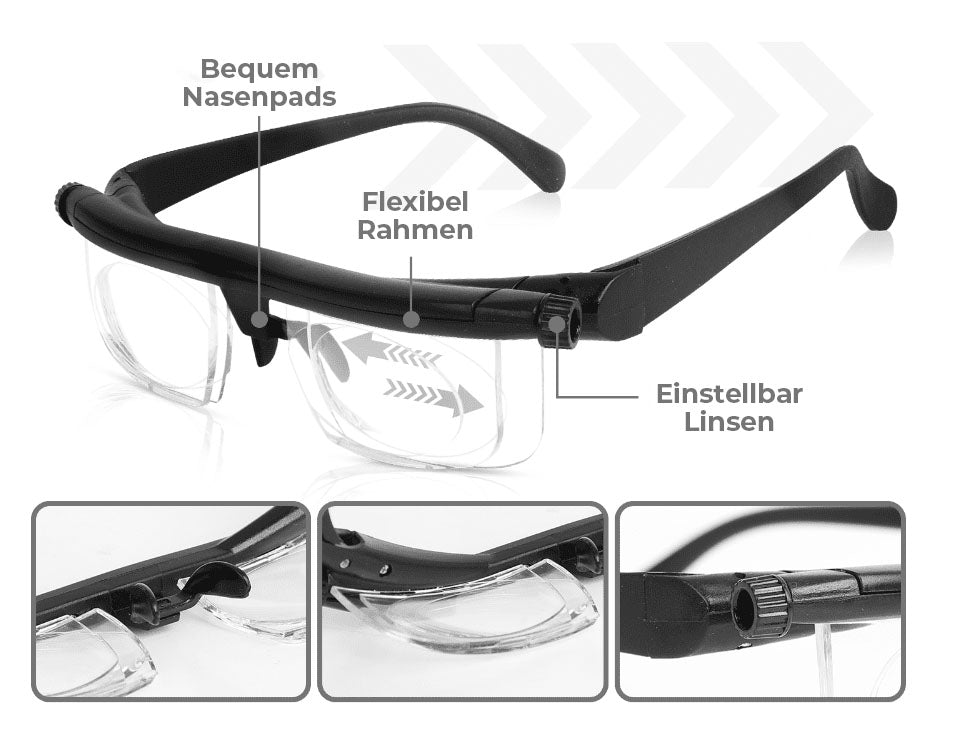 AFAER™ VisionShift CustomFocus Präzisionslesebrille mit einstellbarem Fokus